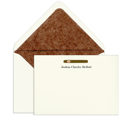 Cigar Engraved Motif Flat Note Cards